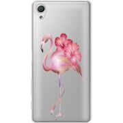 Прозрачный чехол Uprint Sony Xperia X F5122 Floral Flamingo