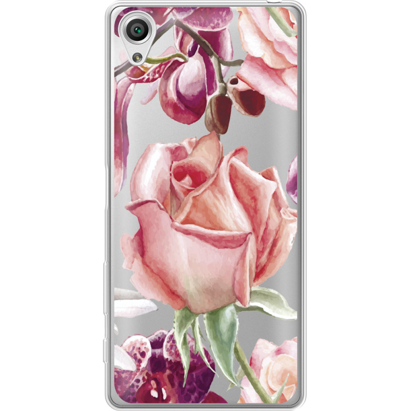 Прозрачный чехол Uprint Sony Xperia X F5122 Rose