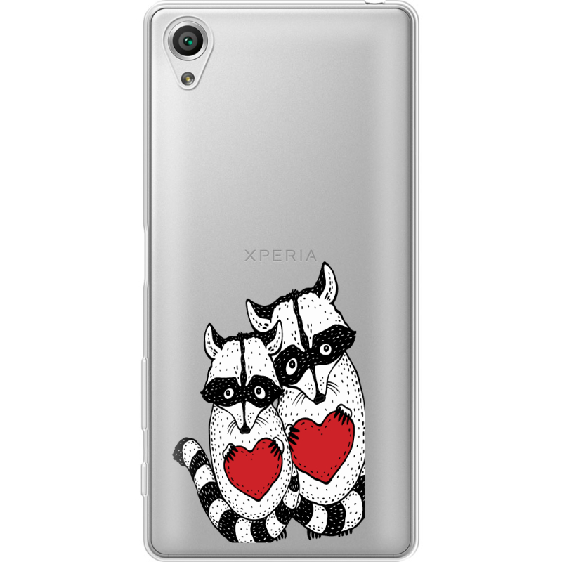 Прозрачный чехол Uprint Sony Xperia X F5122 Raccoons in love