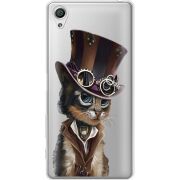 Прозрачный чехол Uprint Sony Xperia X F5122 Steampunk Cat