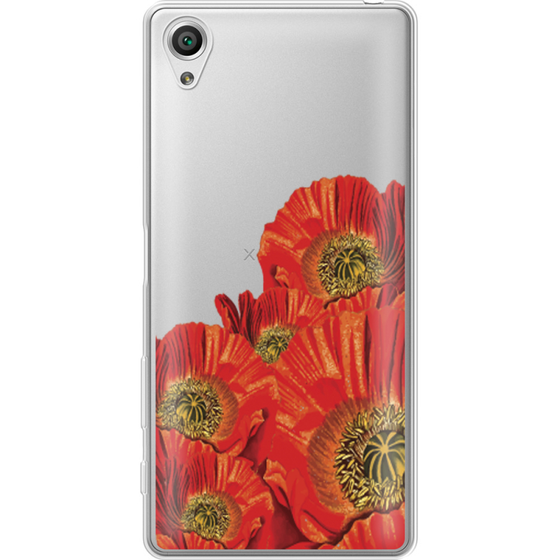 Прозрачный чехол Uprint Sony Xperia X F5122 Red Poppies