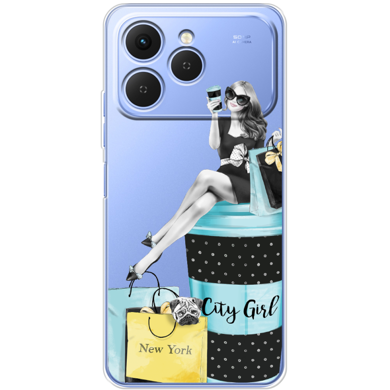 Прозорий чохол BoxFace Tecno Spark 40 City Girl