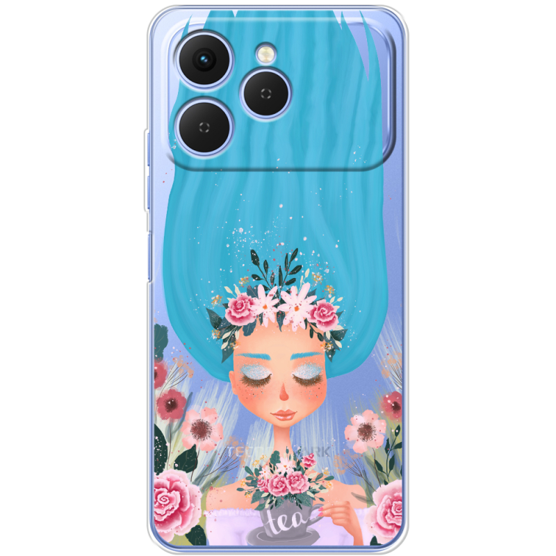 Прозорий чохол BoxFace Tecno Spark 40 Blue Hair