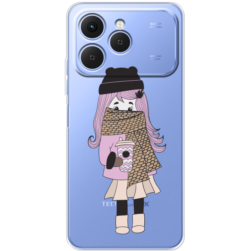 Прозорий чохол BoxFace Tecno Spark 40 Winter Morning Girl