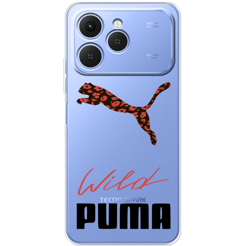 Прозорий чохол BoxFace Tecno Spark 40 Wild Cat