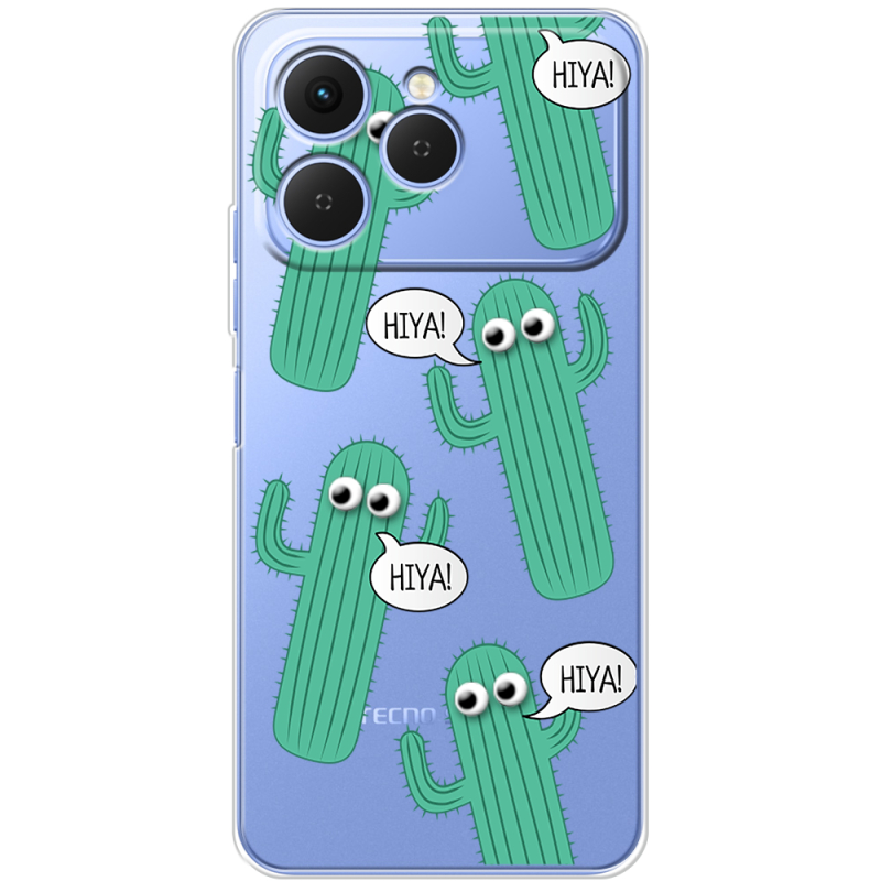 Прозорий чохол BoxFace Tecno Spark 40 с 3D-глазками HIYA