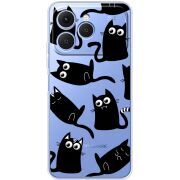 Прозорий чохол BoxFace Tecno Spark 40 с 3D-глазками Black Kitty