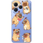 Прозорий чохол BoxFace Tecno Spark 40 с 3D-глазками Pug
