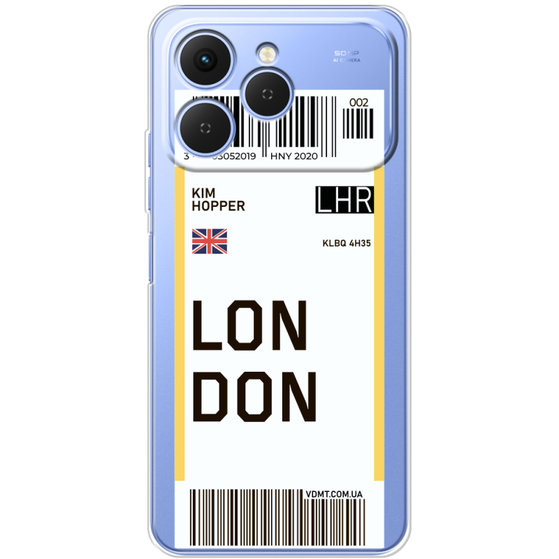 Прозорий чохол BoxFace Tecno Spark 40 Ticket London