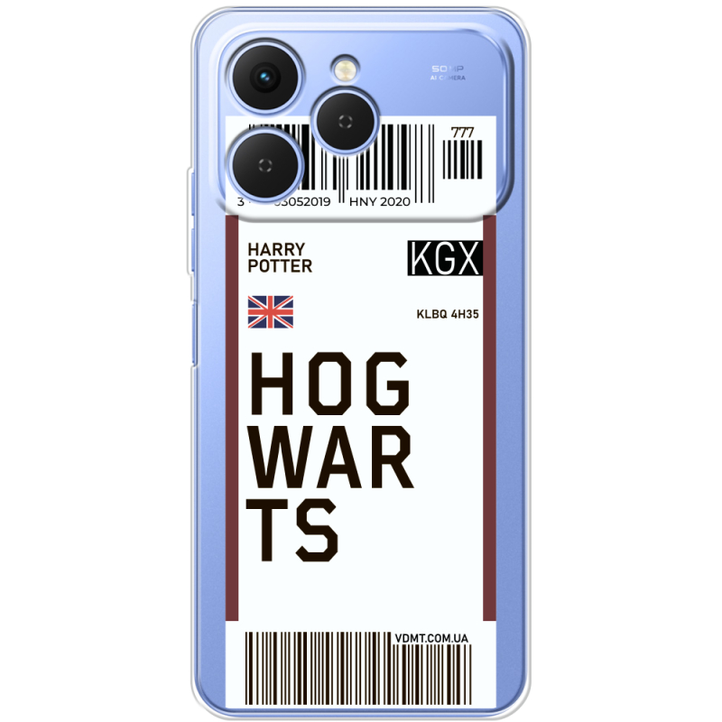 Прозорий чохол BoxFace Tecno Spark 40 Ticket Hogwarts