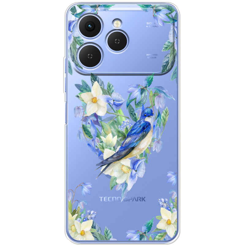 Прозорий чохол BoxFace Tecno Spark 40 Spring Bird