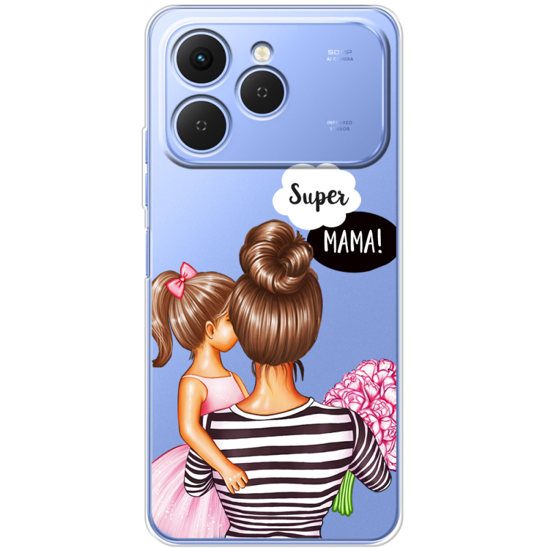 Прозорий чохол BoxFace Tecno Spark 40 Super Mama and Daughter