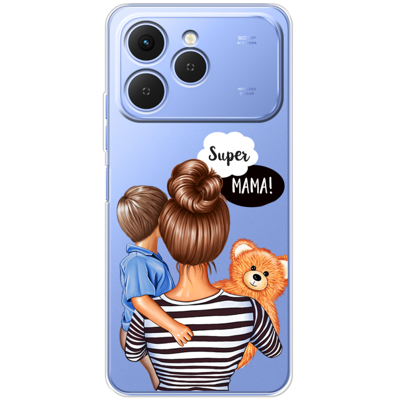 Прозорий чохол BoxFace Tecno Spark 40 Super Mama and Son