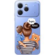 Прозорий чохол BoxFace Tecno Spark 40 Super Mama and Son