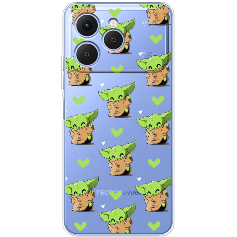 Прозорий чохол BoxFace Tecno Spark 40 Pattern Baby Yoda