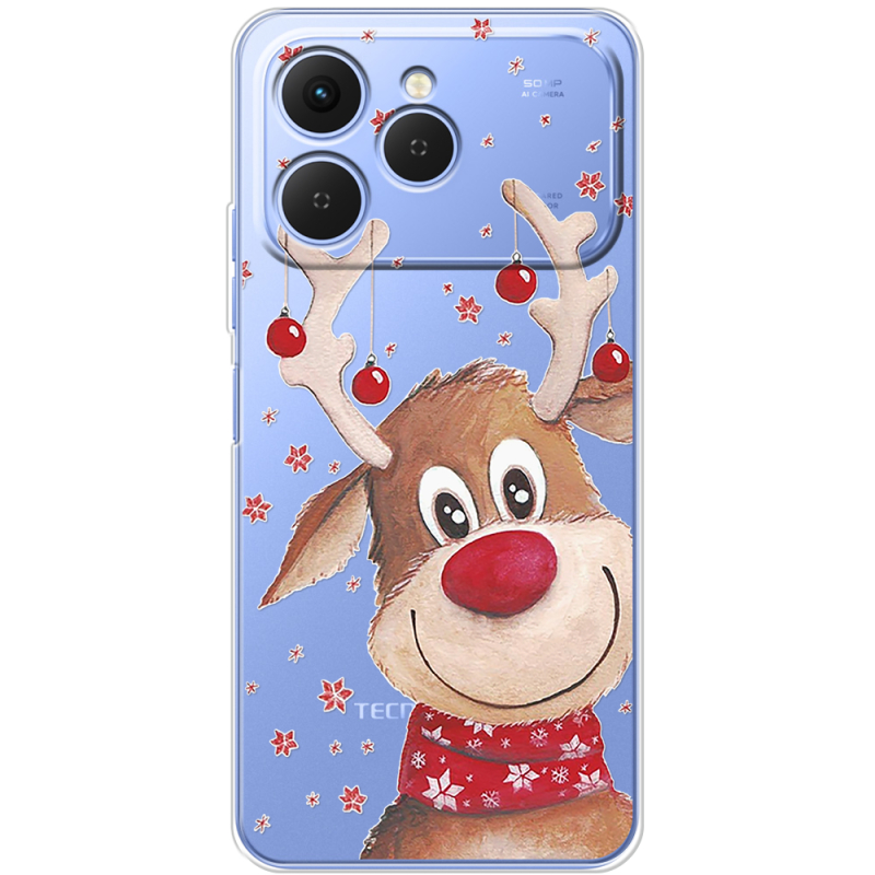 Прозорий чохол BoxFace Tecno Spark 40 Winter Deer