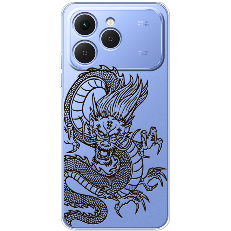 Прозорий чохол BoxFace Tecno Spark 40 Chinese Dragon