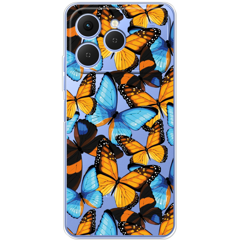 Прозорий чохол BoxFace Tecno Spark 40 Butterfly Morpho