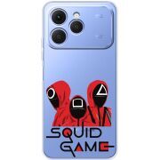 Прозорий чохол BoxFace Tecno Spark 40 siquid game люди в красном