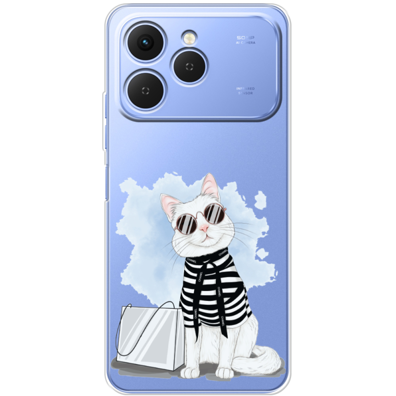 Прозорий чохол BoxFace Tecno Spark 40 Cat Style