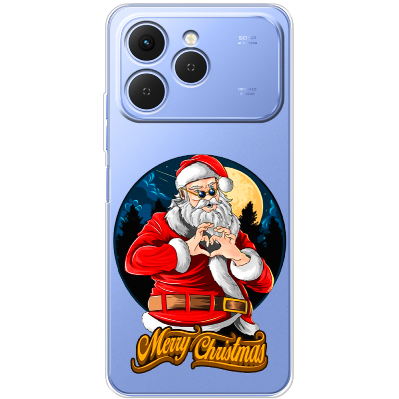 Прозорий чохол BoxFace Tecno Spark 40 Cool Santa