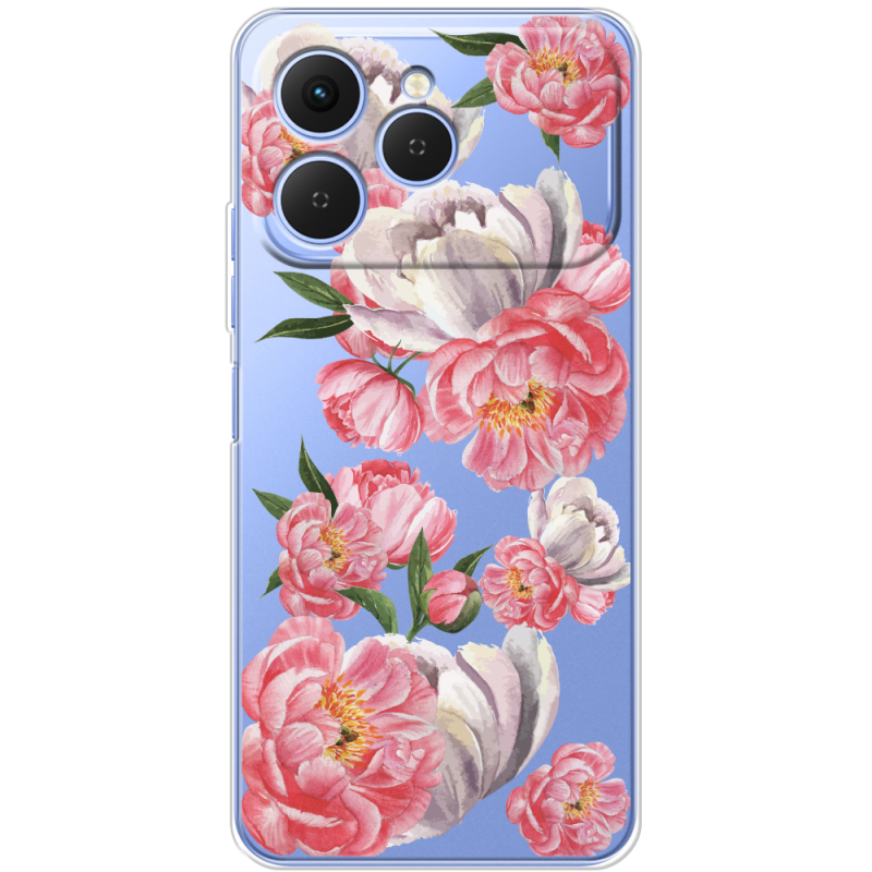Прозорий чохол BoxFace Tecno Spark 40 Peony Watercolor Style