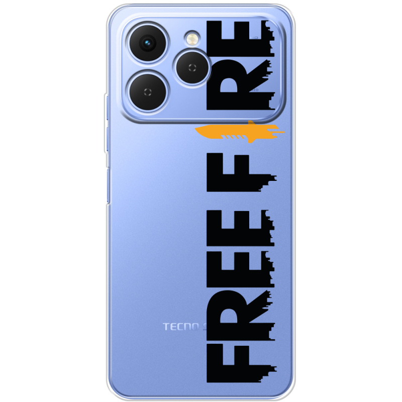 Прозорий чохол BoxFace Tecno Spark 40 Free Fire Black Logo