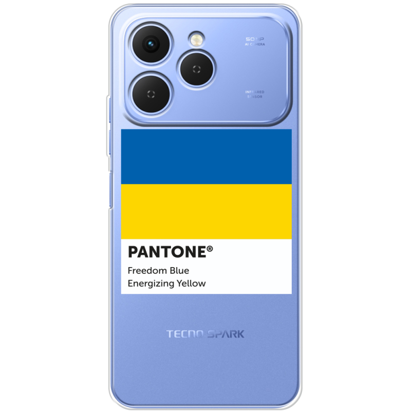 Прозорий чохол BoxFace Tecno Spark 40 Pantone вільний синій