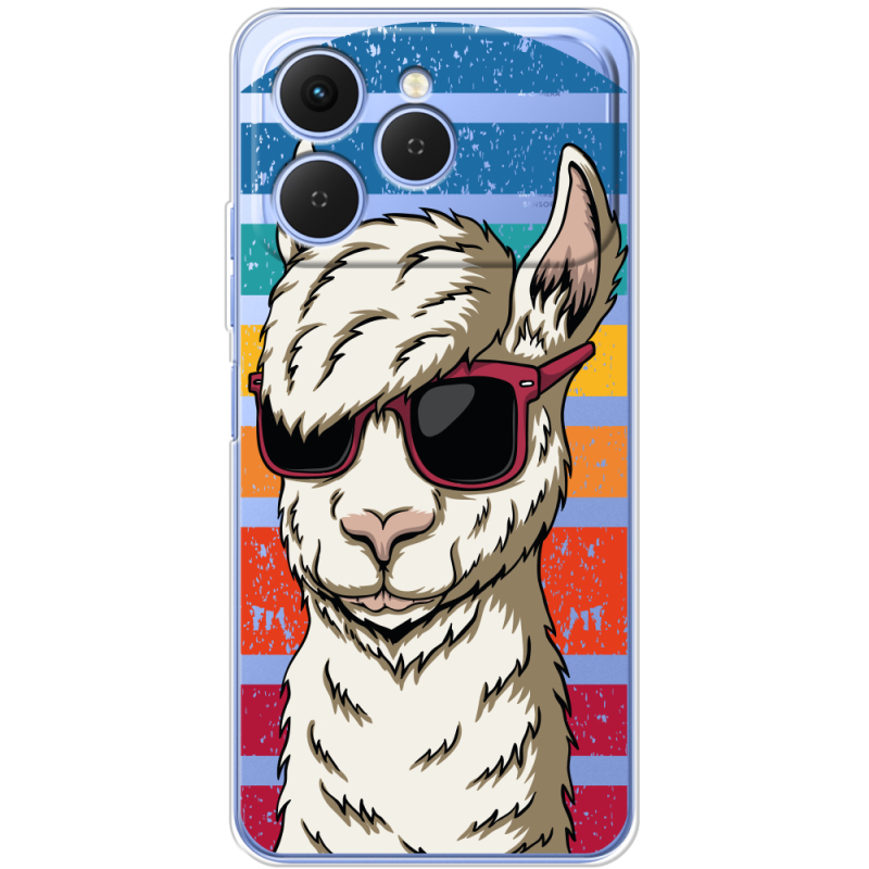 Прозорий чохол BoxFace Tecno Spark 40 Стильна Лама