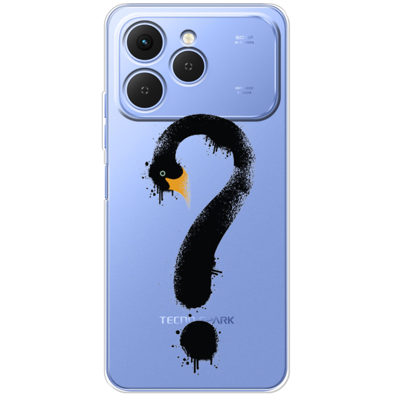 Прозорий чохол BoxFace Tecno Spark 40 Swan question