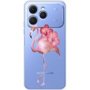 Прозорий чохол BoxFace Tecno Spark 40 Floral Flamingo