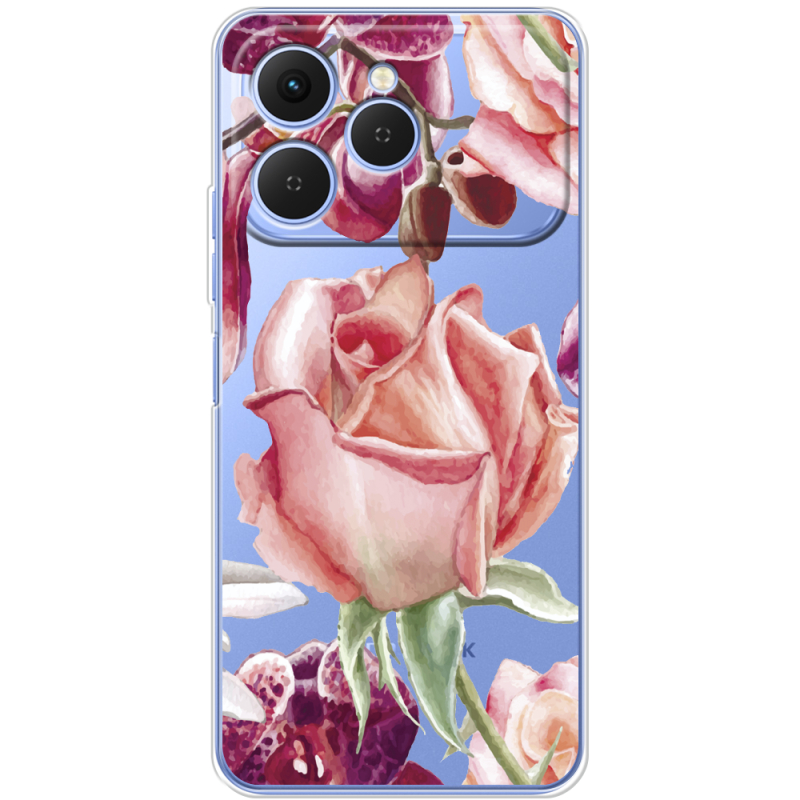 Прозорий чохол BoxFace Tecno Spark 40 Rose