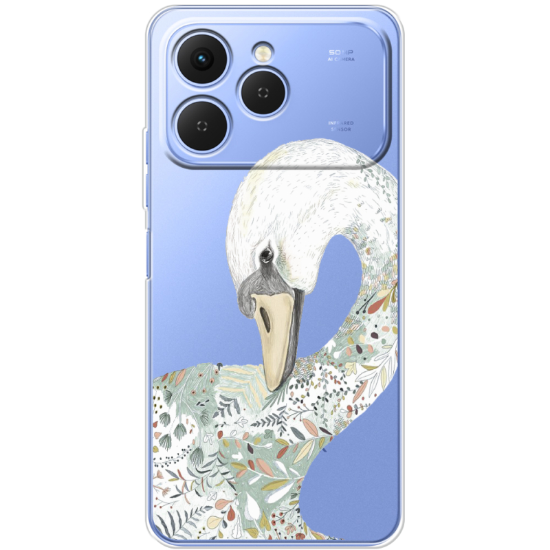 Прозорий чохол BoxFace Tecno Spark 40 Swan