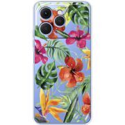 Прозорий чохол BoxFace Tecno Spark 40 Tropical Flowers