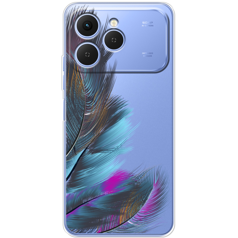Прозорий чохол BoxFace Tecno Spark 40 Feathers