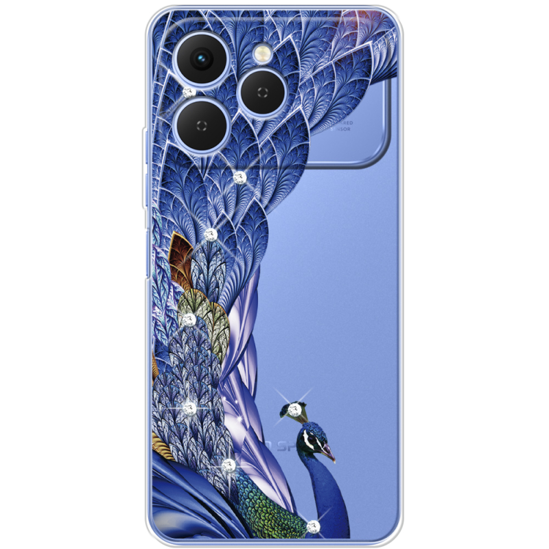 Чохол зі стразами Tecno Spark 40 Peafowl