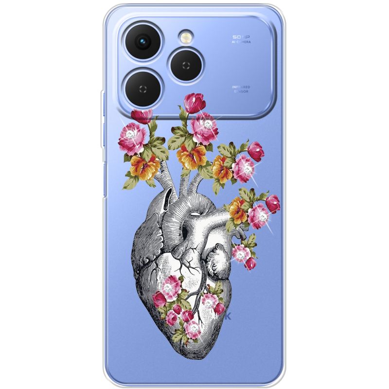 Чохол зі стразами Tecno Spark 40 Heart