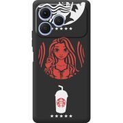 Чорний чохол BoxFace Tecno Spark 40 RedWhite Coffee