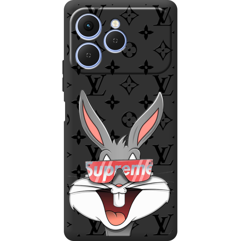 Чорний чохол BoxFace Tecno Spark 40 looney bunny