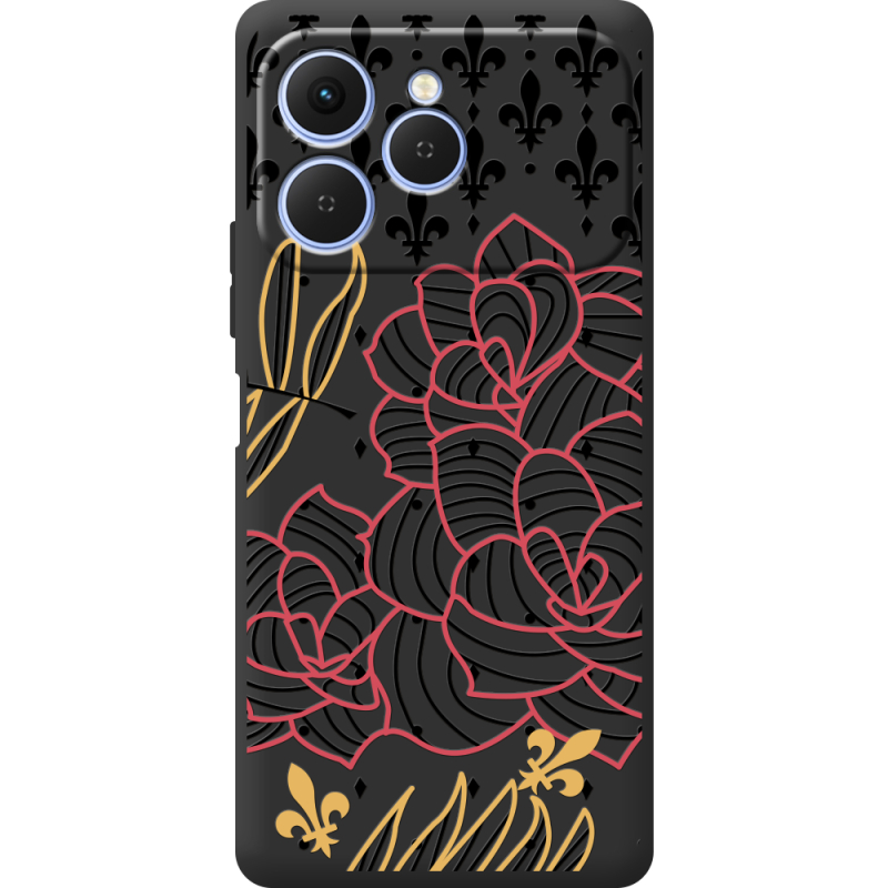 Чорний чохол BoxFace Tecno Spark 40 FranceFlowers