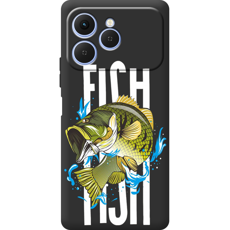 Чорний чохол BoxFace Tecno Spark 40 Fish