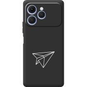 Чорний чохол BoxFace Tecno Spark 40 Paper Plane