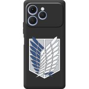 Чорний чохол BoxFace Tecno Spark 40 Атака Титанов Крылья Свободы