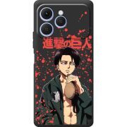 Чорний чохол BoxFace Tecno Spark 40 Атака Титанов Леви