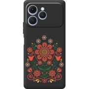 Чорний чохол BoxFace Tecno Spark 40 Ukrainian Ornament