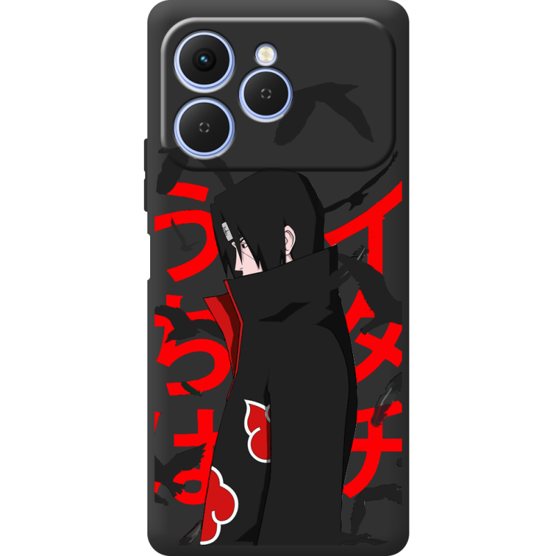 Чорний чохол BoxFace Tecno Spark 40 Учиха Итачи
