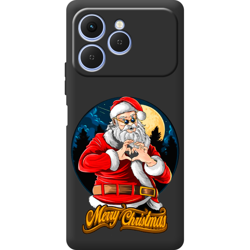 Чорний чохол BoxFace Tecno Spark 40 Cool Santa