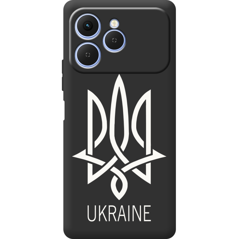 Чорний чохол BoxFace Tecno Spark 40 Тризуб монограмма ukraine