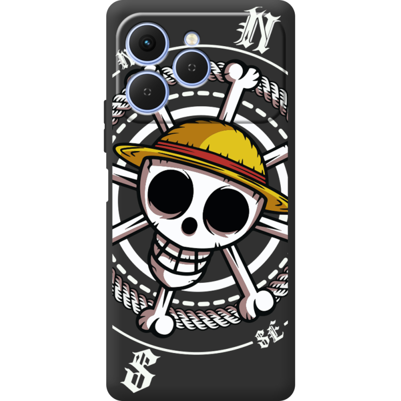Чорний чохол BoxFace Tecno Spark 40 One Piece Компас