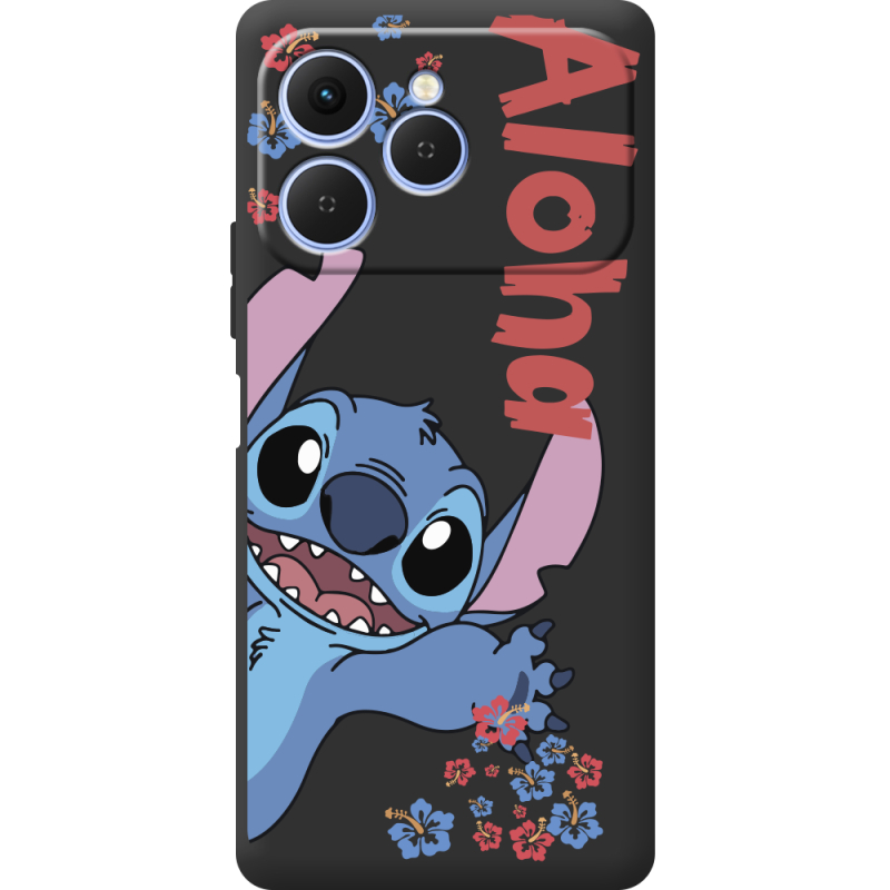 Чорний чохол BoxFace Tecno Spark 40 Гавайський гість Stich